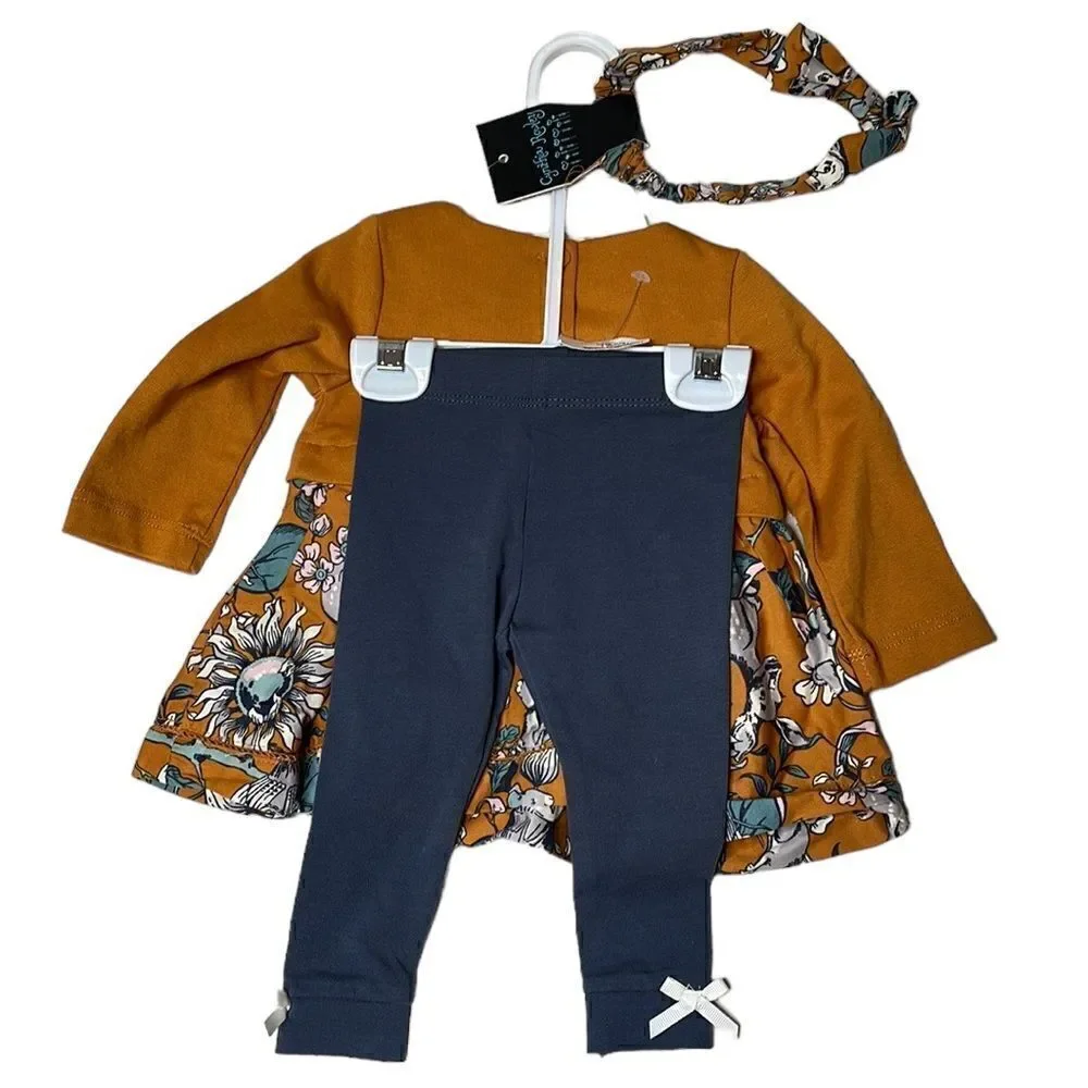 Cynthia Rowley Dress With Pants/Head Band. Size 3-6 Months.
